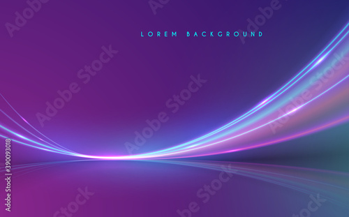 Abstract neon light lines background