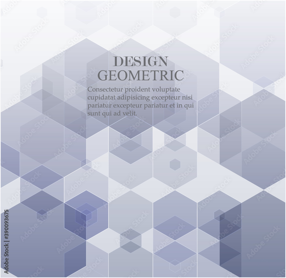 Vector Abstract geometric background. Blue hexagon shape Vector Abstract geometric background. Blue hexagon shape