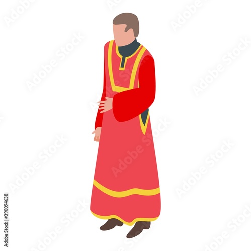 Priest red clothes icon. Isometric of priest red clothes vector icon for web design isolated on white background