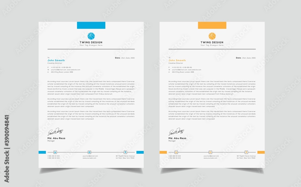 Unique Letterhead Template Modern Business Letterhead Design