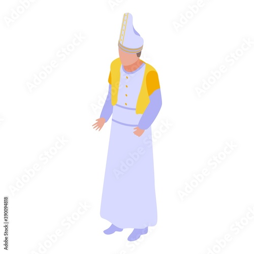 White clothes priest icon. Isometric of white clothes priest vector icon for web design isolated on white background