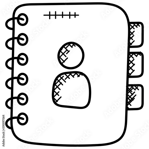 
Address book app icon doodle 
