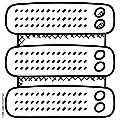 
A graphic image of set of organized data, network server 
