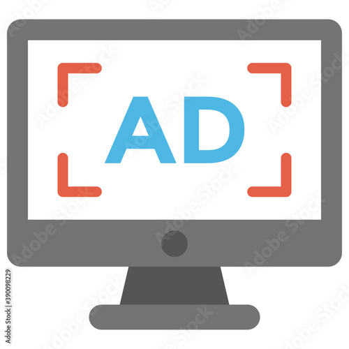
Digital display advertising concept vector icon 
