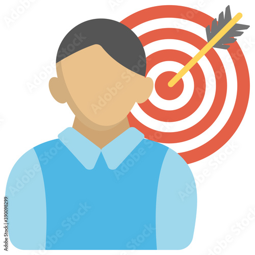 
Businessman focusing and set aim or target of business 
