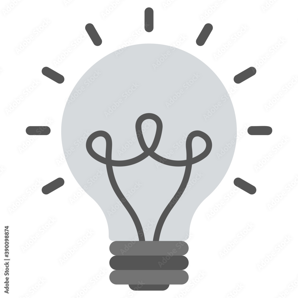 An incandescent light bulb flat design icon
An incandescent light bulb flat design icon