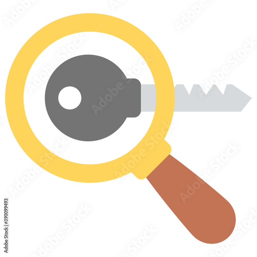 
Magnifier over a key representing keyword research
