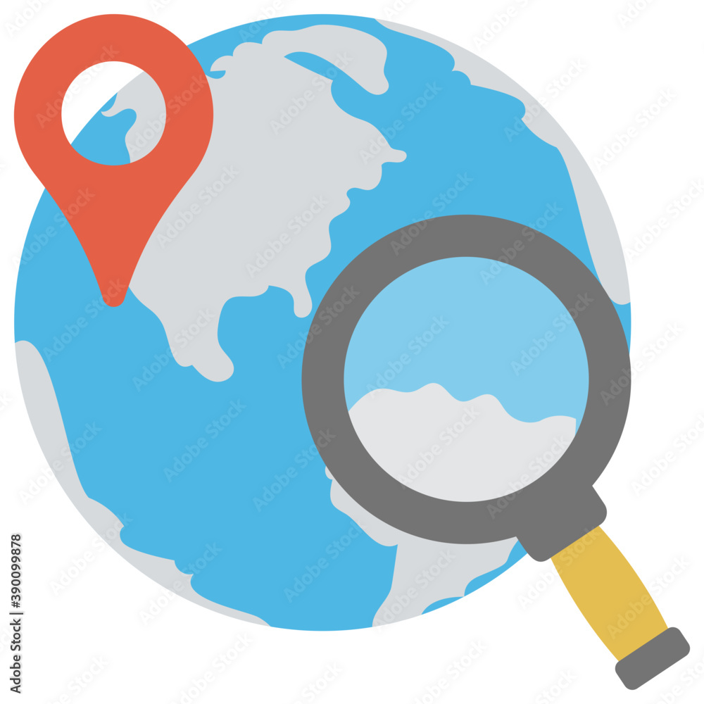 Globe with location pointer on it and a magnifying glass symbolising location based marketing
Globe with location pointer on it and a magnifying glass symbolising location based marketing
