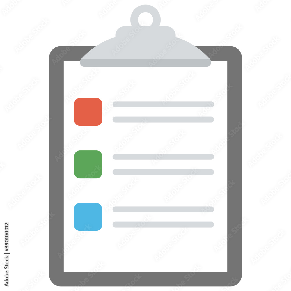 A clipboard with blank agenda list flat vector icon
A clipboard with blank agenda list flat vector icon