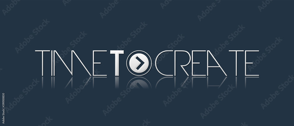 Fototapeta premium Time to create con sfondo colorato