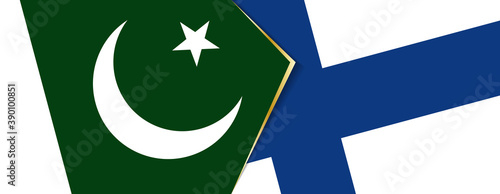 Pakistan and Finland flags, two vector flags.