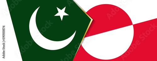 Pakistan and Greenland flags, two vector flags.