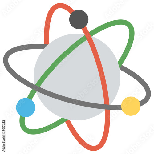 
Chemical bonding connecting network, flat vector icon 
