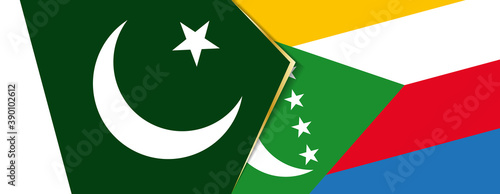 Pakistan and Comoros flags, two vector flags.