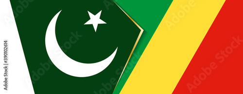 Pakistan and Congo flags, two vector flags.