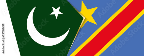 Pakistan and DR Congo flags, two vector flags.