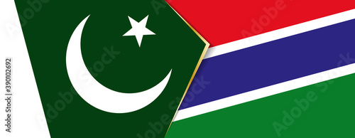 Pakistan and Gambia flags, two vector flags.