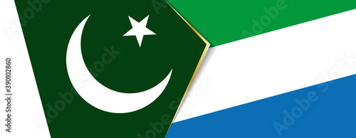 Pakistan and Sierra Leone flags, two vector flags.