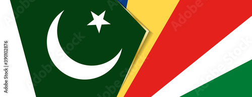 Pakistan and Seychelles flags, two vector flags.