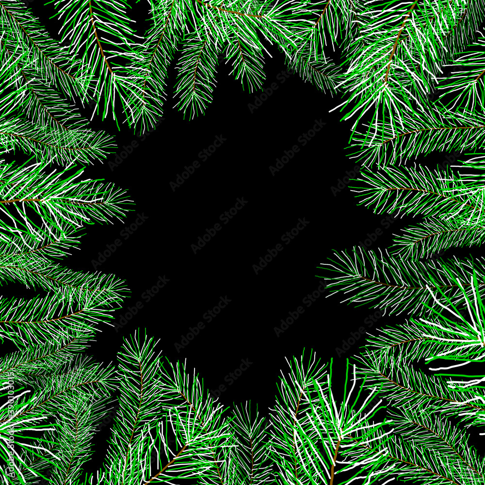 pattern with spruce or Christmas tree branches
