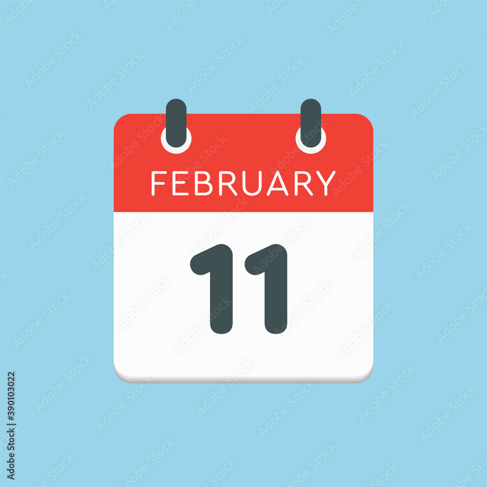 Icon day date 11 February, template calendar page Icon day date 11 February, template calendar page