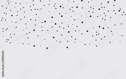 Network abstract connection isolated on gray background. Network technology background with dots and lines. Ai background. Modern abstract concept. Ai vector  network technology