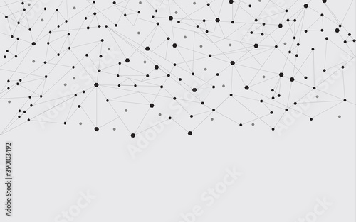 Network abstract connection isolated on gray background. Network technology background with dots and lines. Ai background. Modern abstract concept. Ai vector, network technology