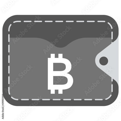 
A closed wallet with bitcoin symbol, cryptocurrency
