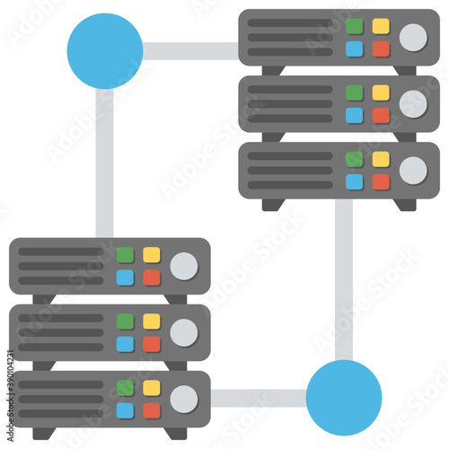 
A graphic image of set of organized data, network server 
