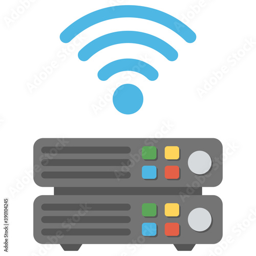
A graphic image of set of organized data, network server 
