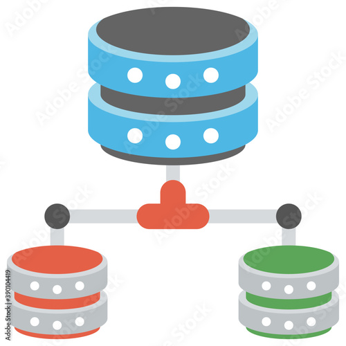 
Monitor designed and connected with servers symbolic of network database

