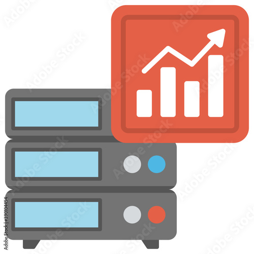 
A graphic image of set of organized data, network server 
