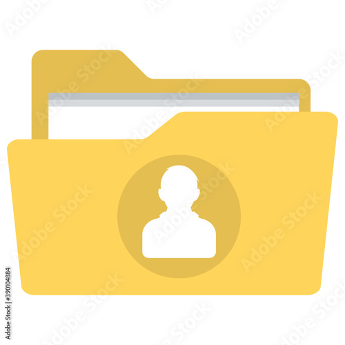 
Data folder with user symbol concept of personal folder 
