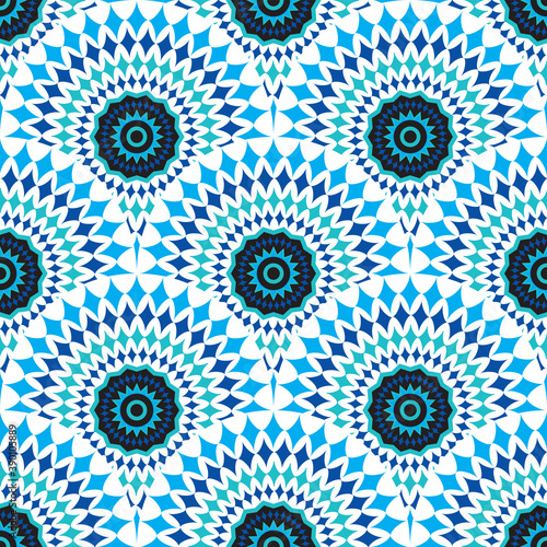 Seamless African Design Pattern in Blues