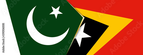 Pakistan and East Timor flags, two vector flags.