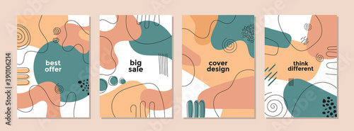 Set of abstract creative artistic templates. Universal cover Designs for Annual Report, Brochures, Flyers, Presentations, Leaflet, Magazine.