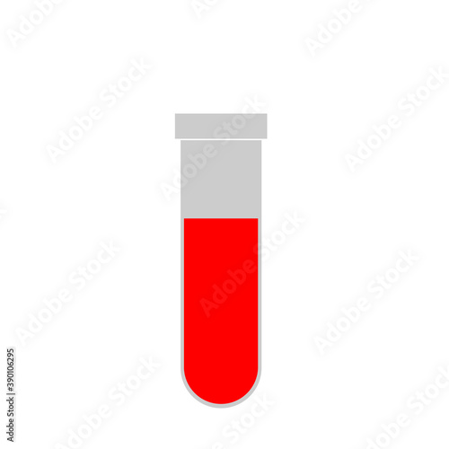 Test tubes icon. Flat design style. Blood test tubes silhouette.