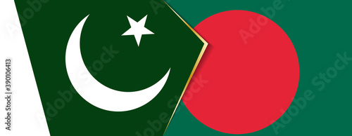 Pakistan and Bangladesh flags, two vector flags.