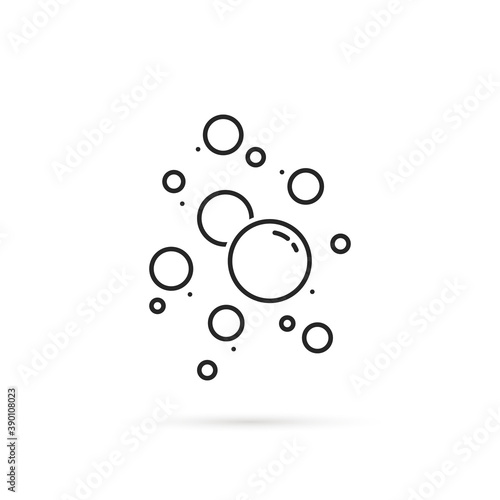 set of soap or champagne bubble icon photo