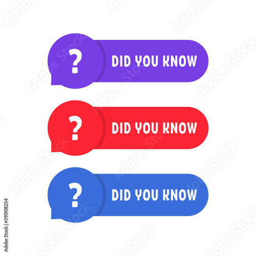 set of did you know colored sticker