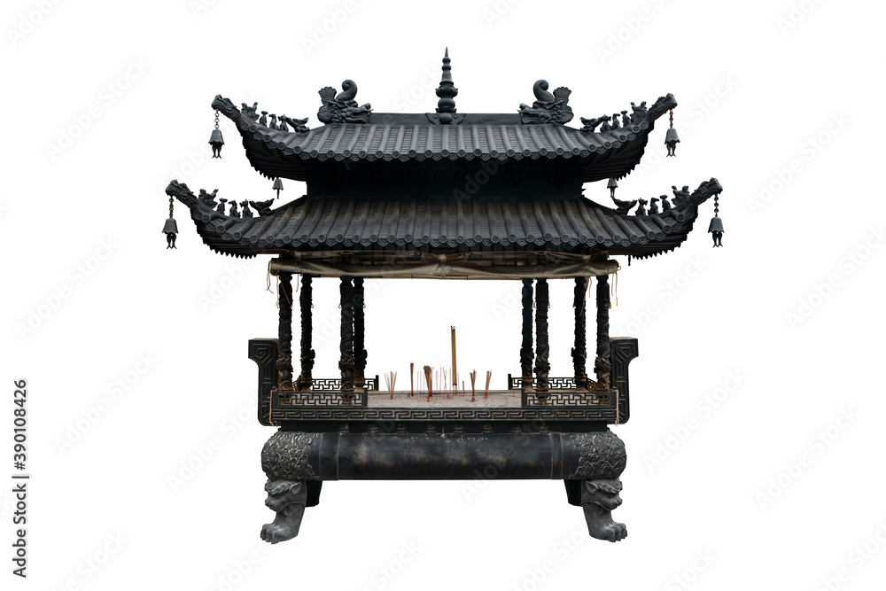 Chinese incense burner isolated include clipping path on white background Chinese incense burner isolated include clipping path on white background