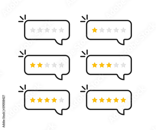 linear speechbubble rating stars