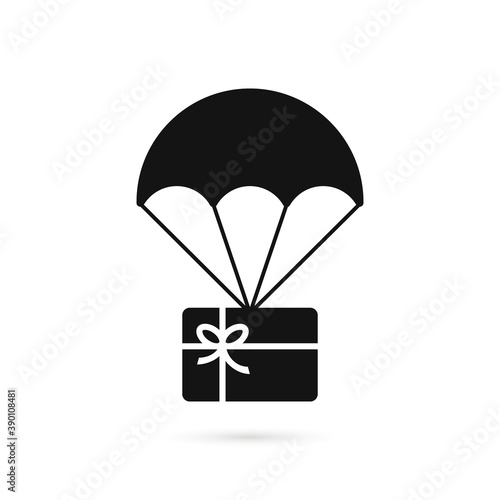 black gift card on parachute