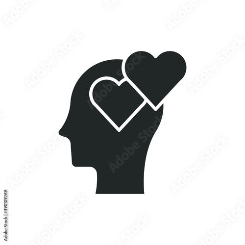 alzheimers disease neurological brain feeling Glyph icon. Mental health illness. Dementia patient. Psyche trouble. Solid style pictogram. Vector illustration. Design on white background. EPS 10