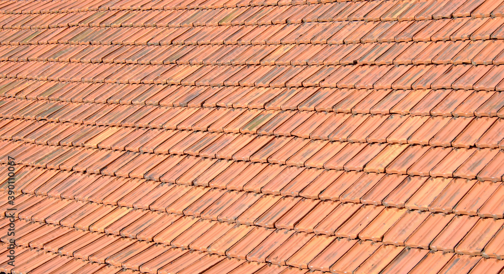 Old red roof tiles construction Old red roof tiles construction