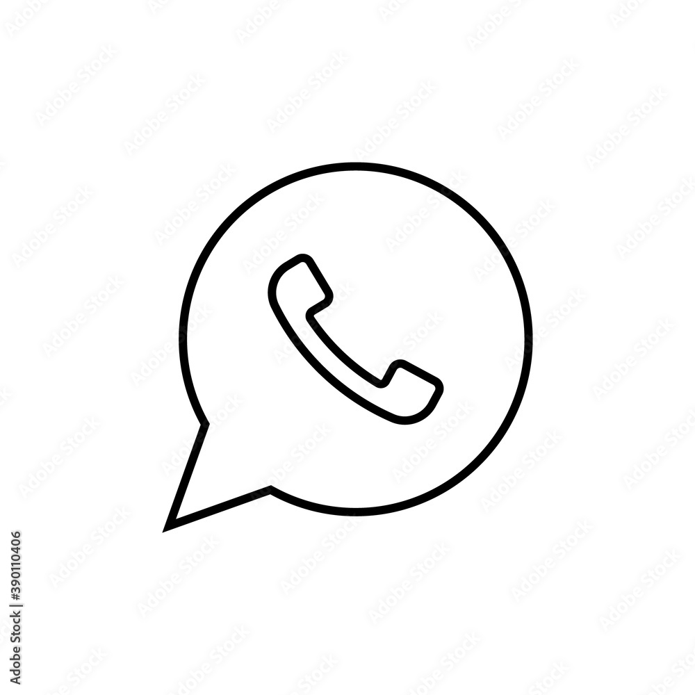 Phone icon. Chat bubble icon. Vector isolated elements. Black, green, red button in the smart phone. Phone icon. Chat bubble icon. Vector isolated elements. Black, green, red button in the smart phone.