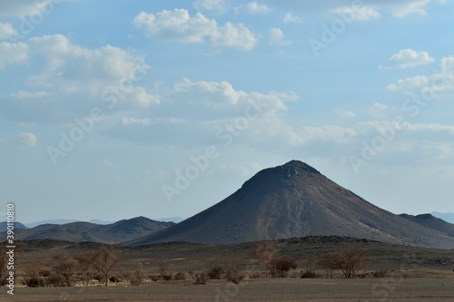 Volcano in Saudi Arabian desert, near Medina, August 2019