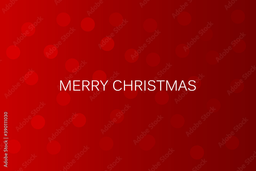 Red bokeh Merry Christmas greeting card.