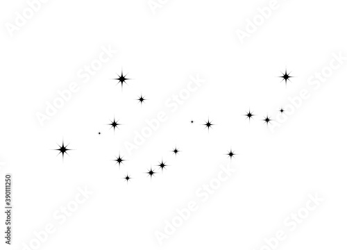 Fireworks star random source stream.  Falling Star. Stars on a white background.