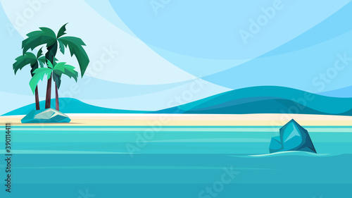 Desert island coast. Beautiful nature landscape.